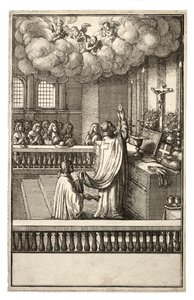 Verheffing van de Hostie door Wenceslaus Hollar